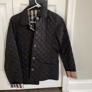 Burberry Black Quilted Jacket Youth Size 14 fits women xs & s